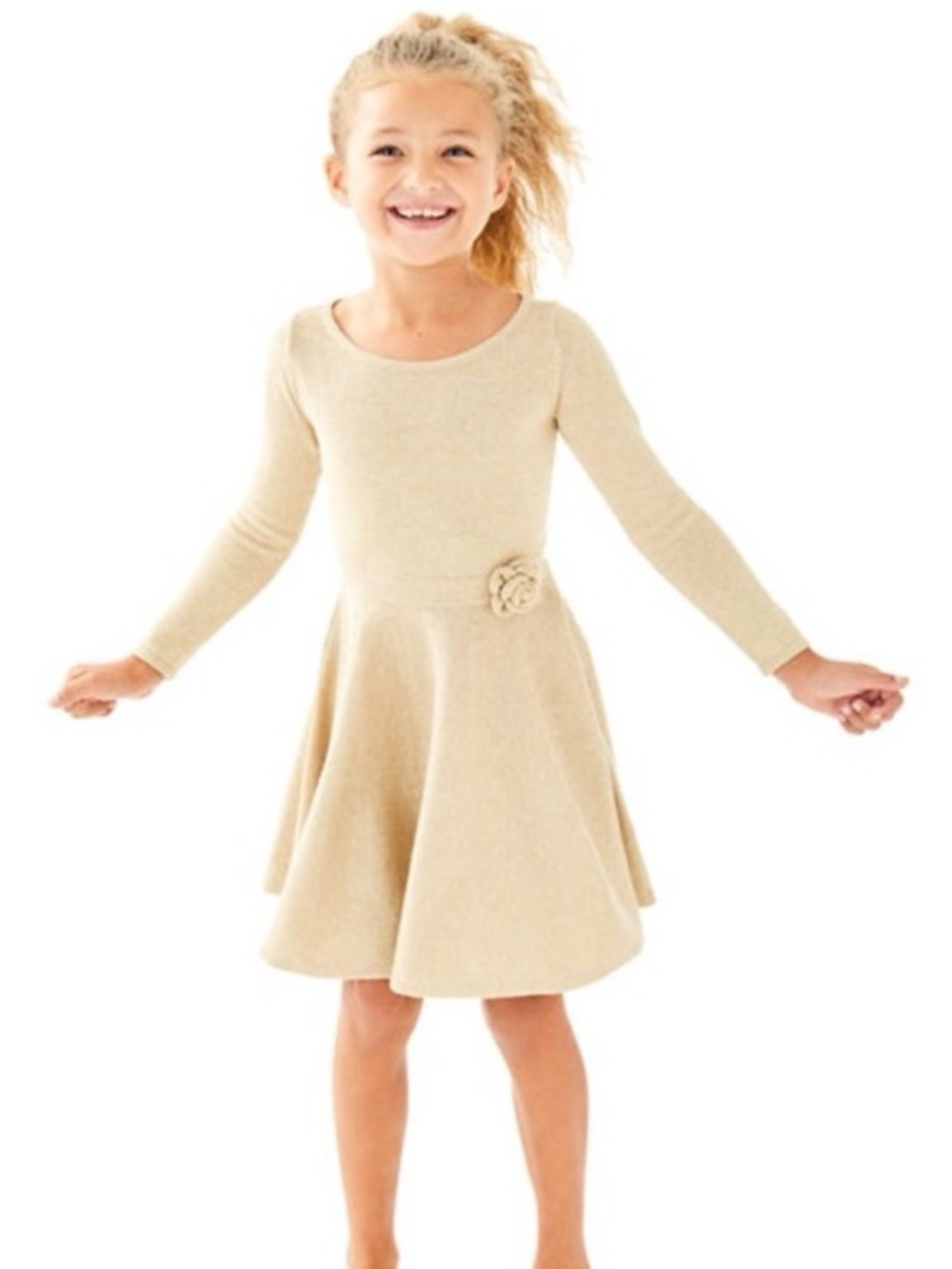 Lilly Pulitzer Carynn wheat metallic gold sweater dress size Small (4-5) NWOT